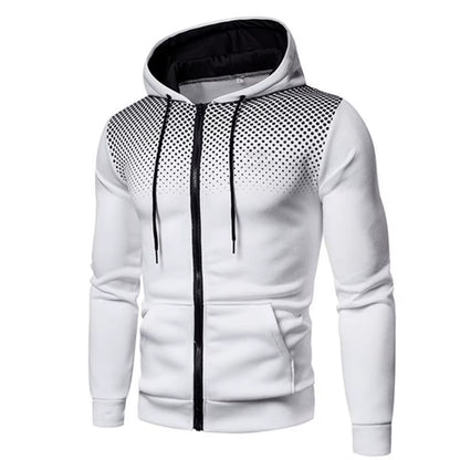 Men'S Hoodie Zipper Pocket Polka Pot Print Hoodie Sweatshirt Sport Outdoor Casual Everyday Hoodie Slim Fit Sweatshirt