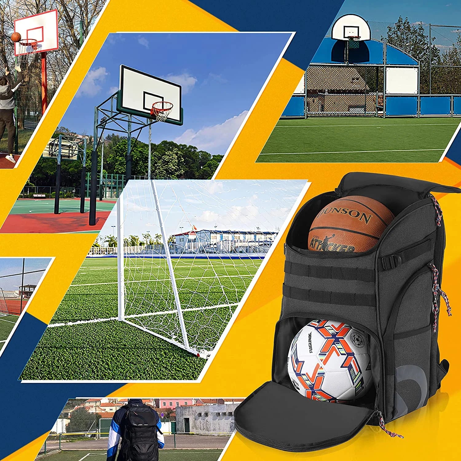 Ultimate Large Basketball Backpack with Dedicated Ball Compartment and Shoe Pocket - Perfect for All Sports Lovers!