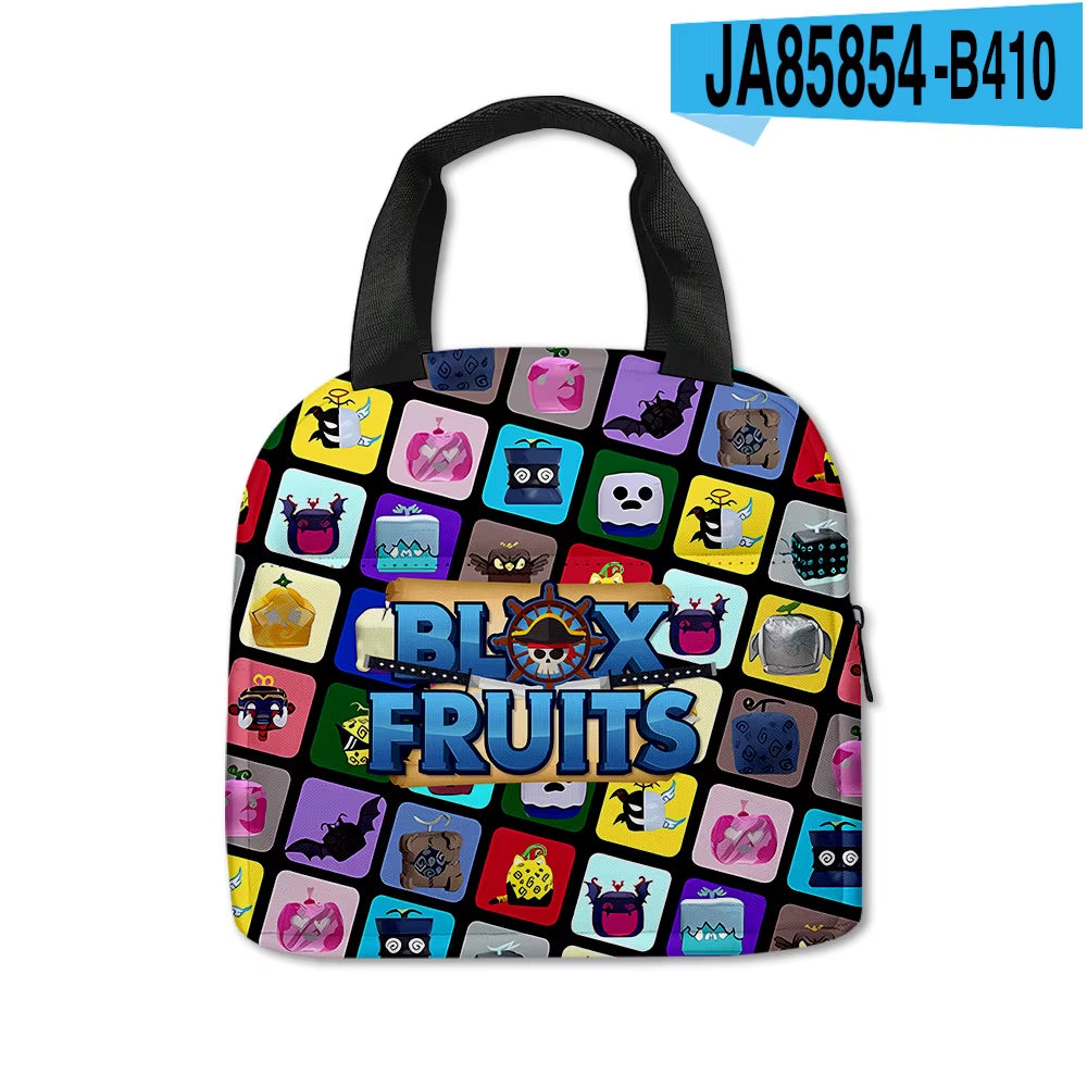 Stylish Blox Fruits Cartoon School Bags for Kids - Perfect Backpacks and Pencil Cases!