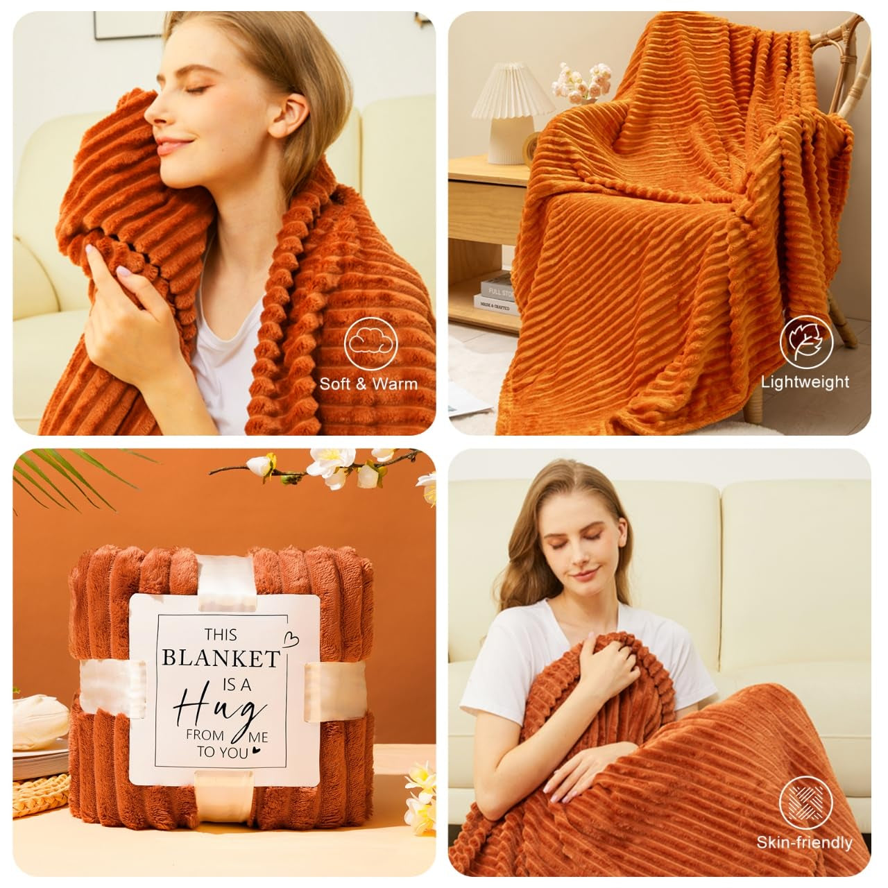 Delightful Fall Gifts for Women: Cozy Spa Set with Candle, Blanket, and More - Perfect for Halloween, Birthdays, and Thanksgiving!