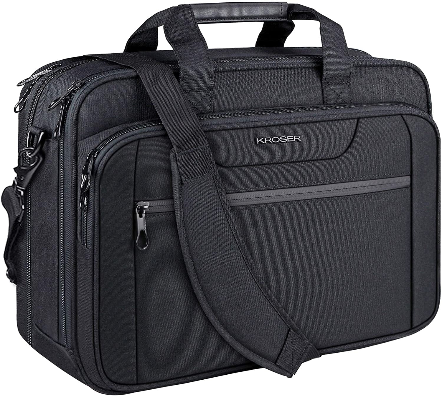 Stylish and Durable Black Laptop Bag Briefcase – Fits Up to 17.3" Laptops, Perfect for Travel, Business, and School