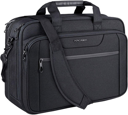 Stylish and Durable Black Laptop Bag Briefcase – Fits Up to 17.3" Laptops, Perfect for Travel, Business, and School