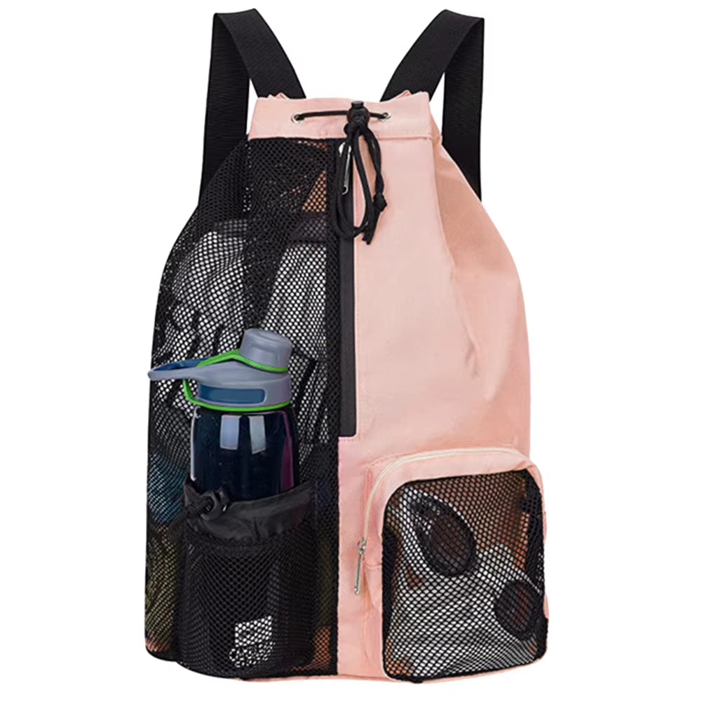 Ultimate Basketball & Beach Drawstring Backpack with Wet Pockets - Lightweight, Comfortable, and Versatile for All Your Outdoor Adventures!