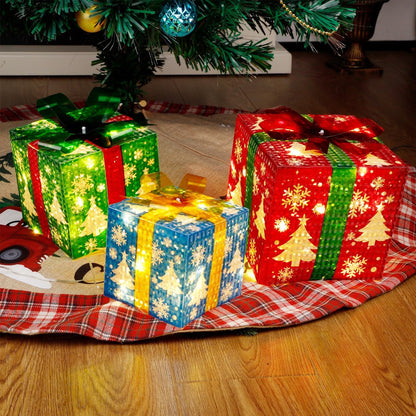 Illuminate Your Holidays with Our Set of 3 Stunning Lighted Gift Boxes - Perfect for Christmas Decor!