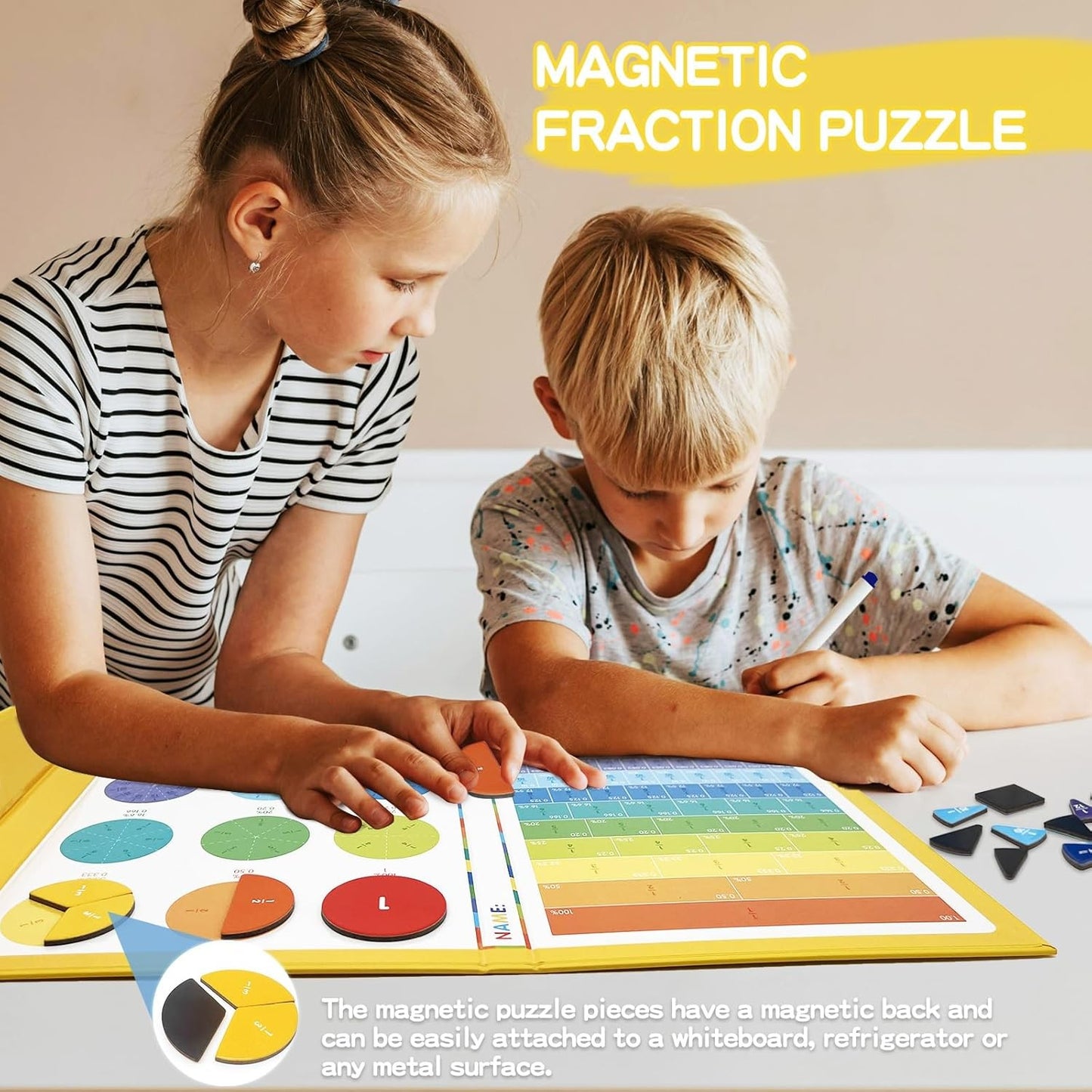 Engaging Montessori Magnetic Fraction Puzzle: Make Math Fun for Kids!