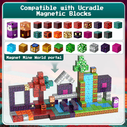 Unlock Creativity with 108 Pieces of Magnetic Blocks - Build Your Own Mine Magnet World Set for Kids and Adults, STEM Certified Fun!