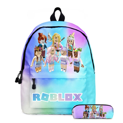 Stylish Blox Fruits Cartoon School Bags for Kids - Perfect Backpacks and Pencil Cases!