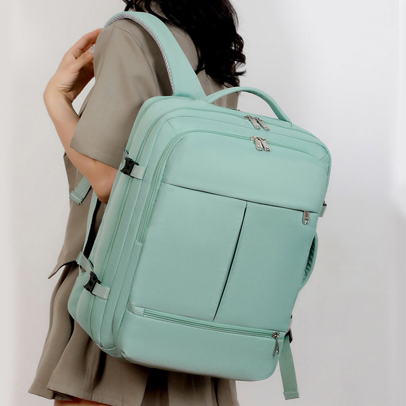 Stylish Large Capacity Backpack for Business and Travel - Versatile Design with Multiple Pockets and Zippers